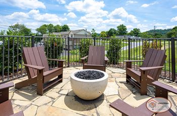 Outdoor fire pit with seating
